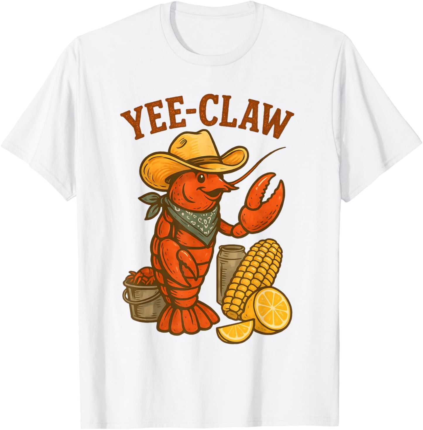 Yee Claw Funny Crawfish Cajun Seafood Party Boys Kids Men T-Shirt - T-Shirt | White