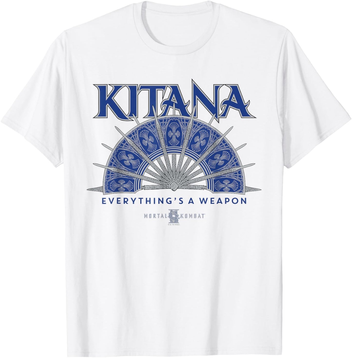 Mortal Kombat 2 Kitana Everything's A Weapon Steel Fan T-Shirt - T-Shirt | White