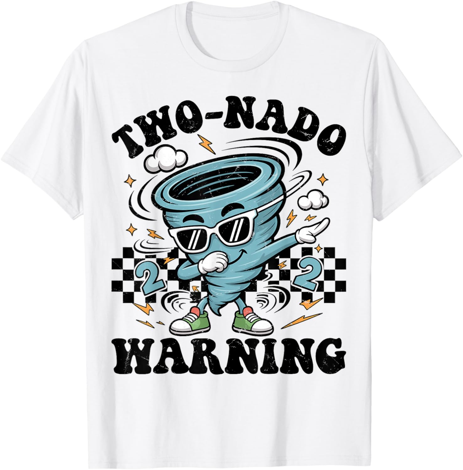 Two Nado Warning Tornado 2nd Birthday 2 Year Old Boys Kids T-Shirt - T-Shirt | White