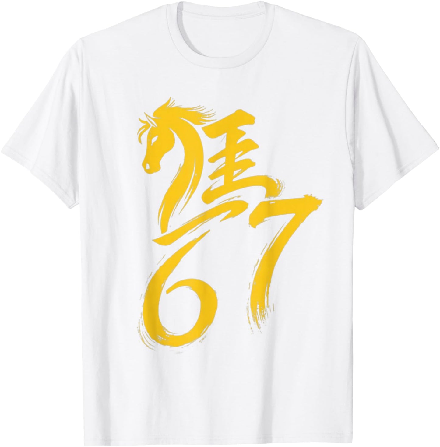 Chinese New Year Horse Shirt with 67 – Chinese Zodiac Horse T-Shirt - T-Shirt | White