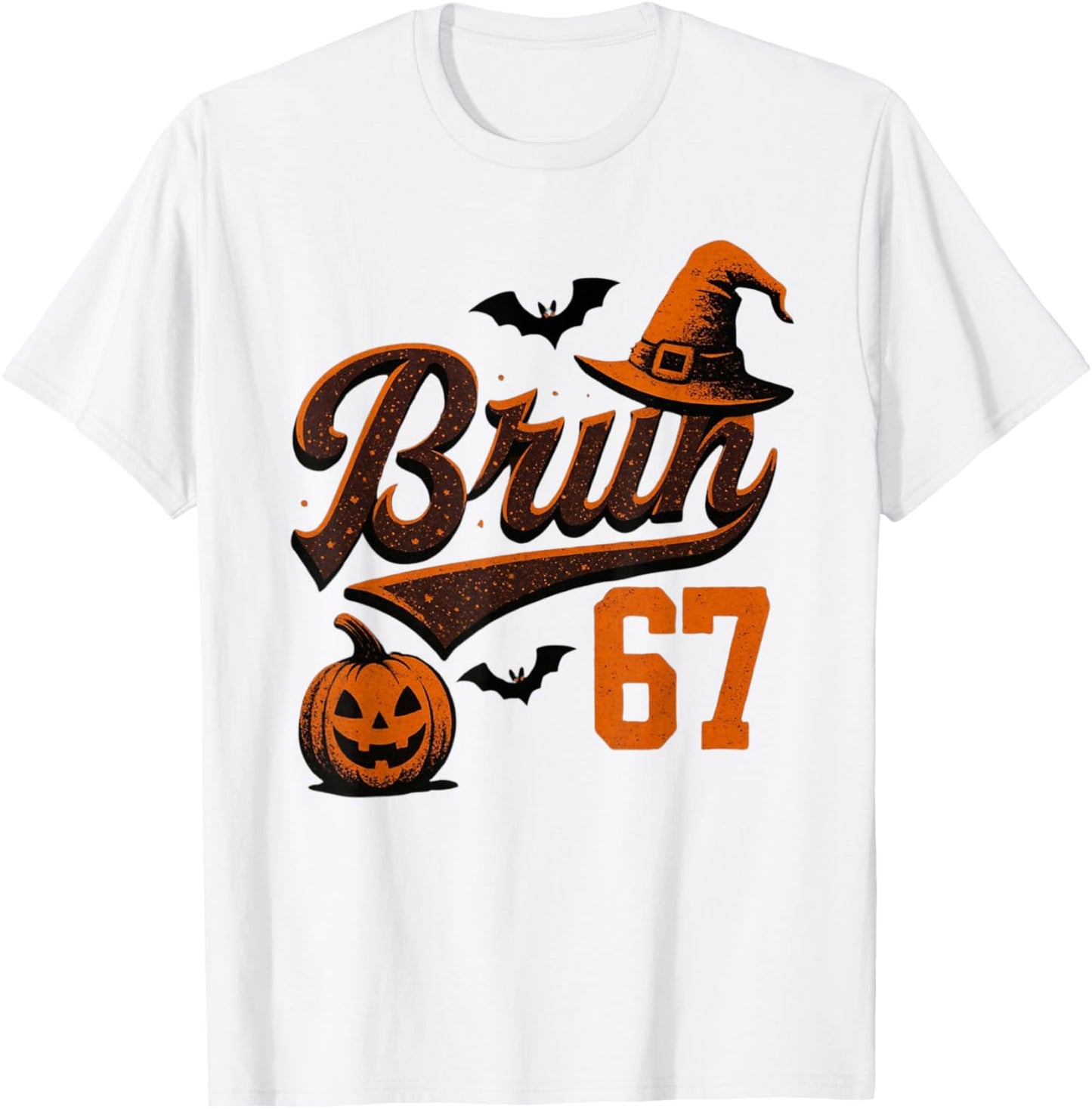 Bruh Six Seven Halloween 6-7 Funny Ghost Slang Fall Rizz T-Shirt - T-Shirt | White