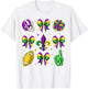 Mardi Gras Football Coquette Bow Fat Tuesday Parade Girls T-Shirt - T-Shirt | White