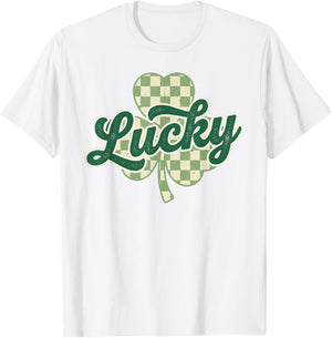 Funny Lucky Irish Shamrock St Patricks Day Women Men Kids T-Shirt - T-Shirt | White