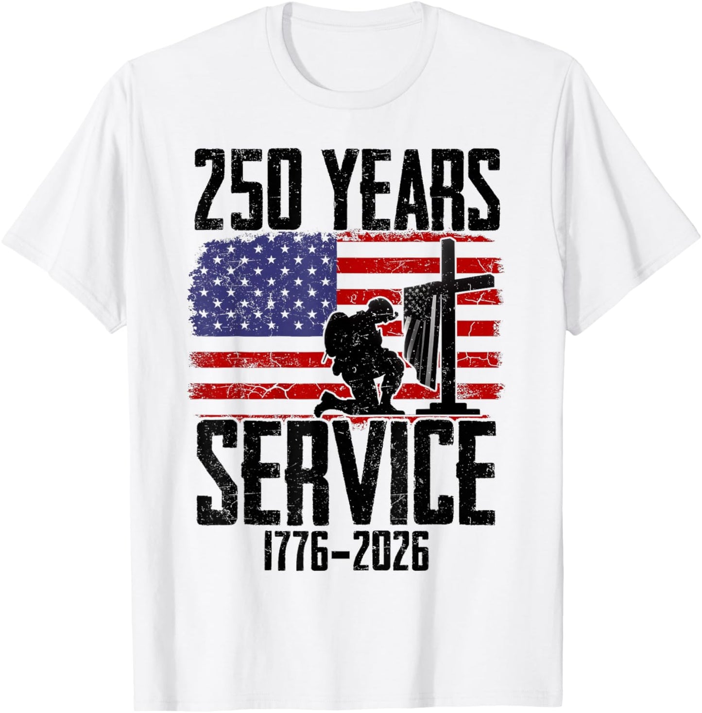 American Flag 250 Years 1776-2026 250th Birthday Patriotic T-Shirt - T-Shirt | White