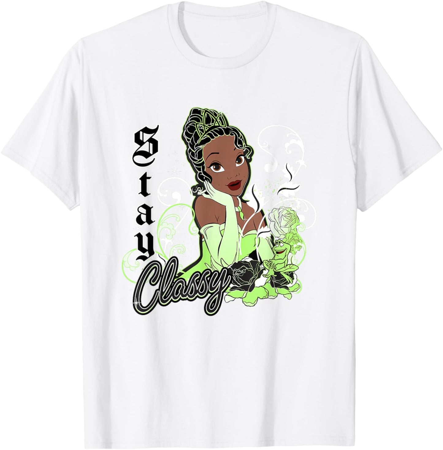 Disney The Princess and The Frog Tiana Naveen Roses T-Shirt - T-Shirt | White