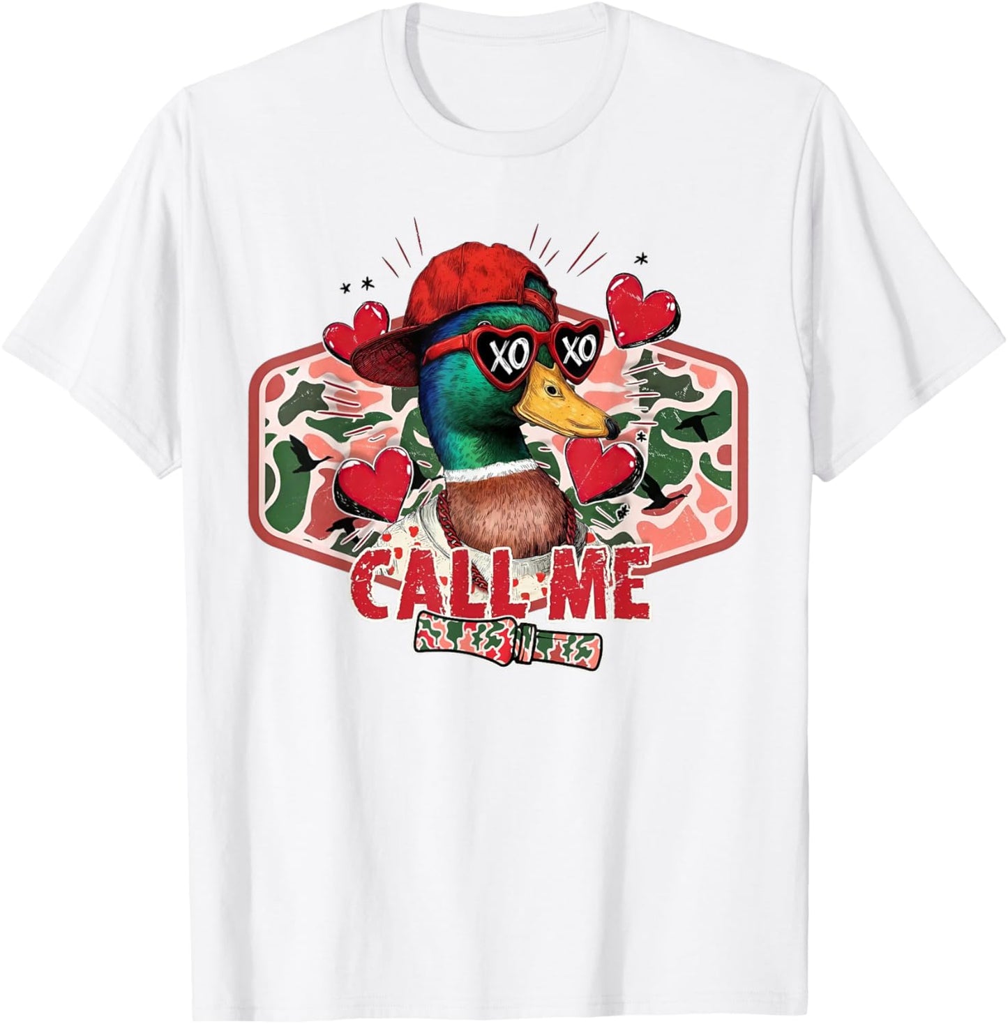 Boys Valentine Call Me Duck Hunting Kid Cute T-Shirt - T-Shirt | White