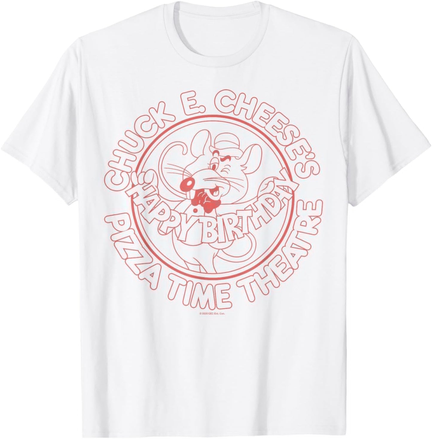 Chuck E. Cheese Happy Birthday Chuck E. Cheese's Pizza Time T-Shirt - T-Shirt | White