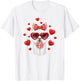 Cute Lollipop Llama Valentines Day Red Heart Funny T-Shirt - T-Shirt | White