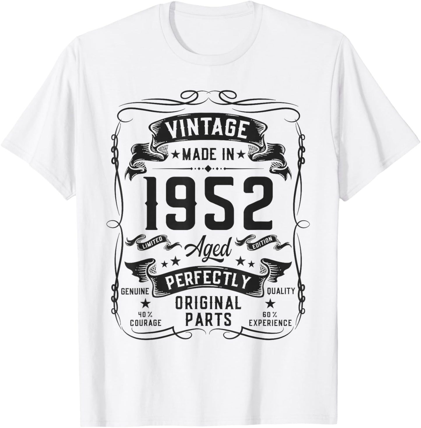 Vintage 1952 74yr 74th Birthday Gifts 74 Years Old T-Shirt - T-Shirt | White