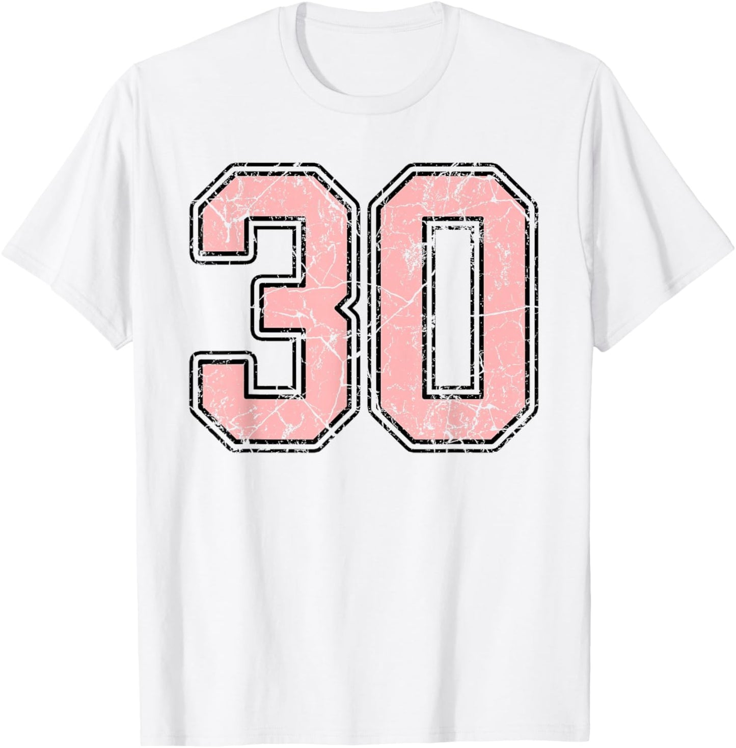 Pink and Black Number 30 Jersey Player Uniform #30 Fan T-Shirt - T-Shirt | White