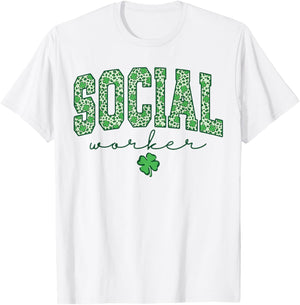 Social Worker Shamrock T-Shirt - T-Shirt | White