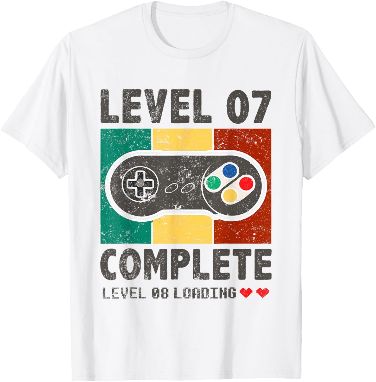 7th Wedding Anniversary 7 Years Retro Level 7 Complete T-Shirt - T-Shirt | White