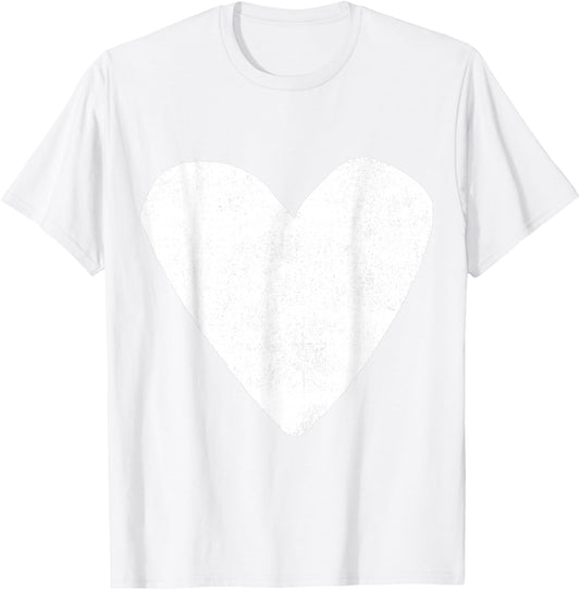 Love Heart White Color Light Blue T-Shirt - T-Shirt | White