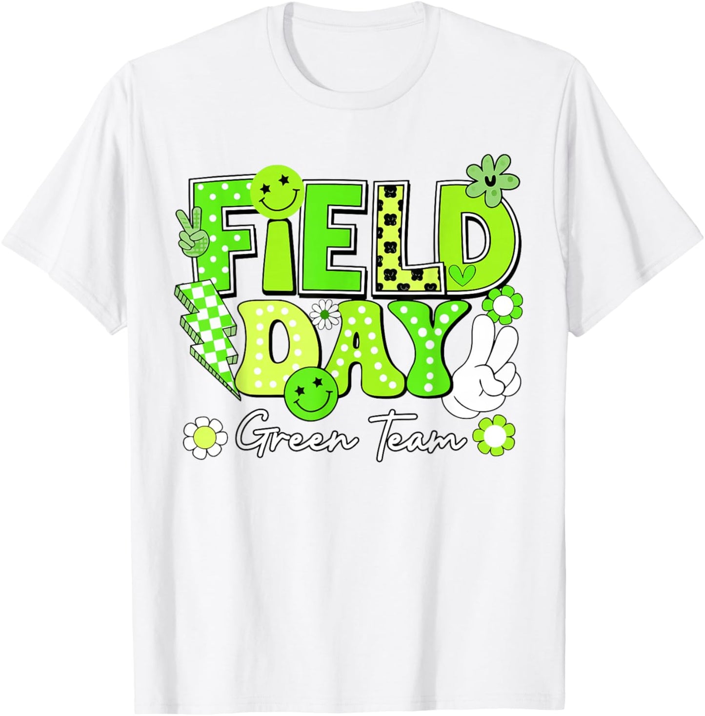 Field Day Green Team Funny for Teacher Kids Field Day Games T-Shirt - T-Shirt | White