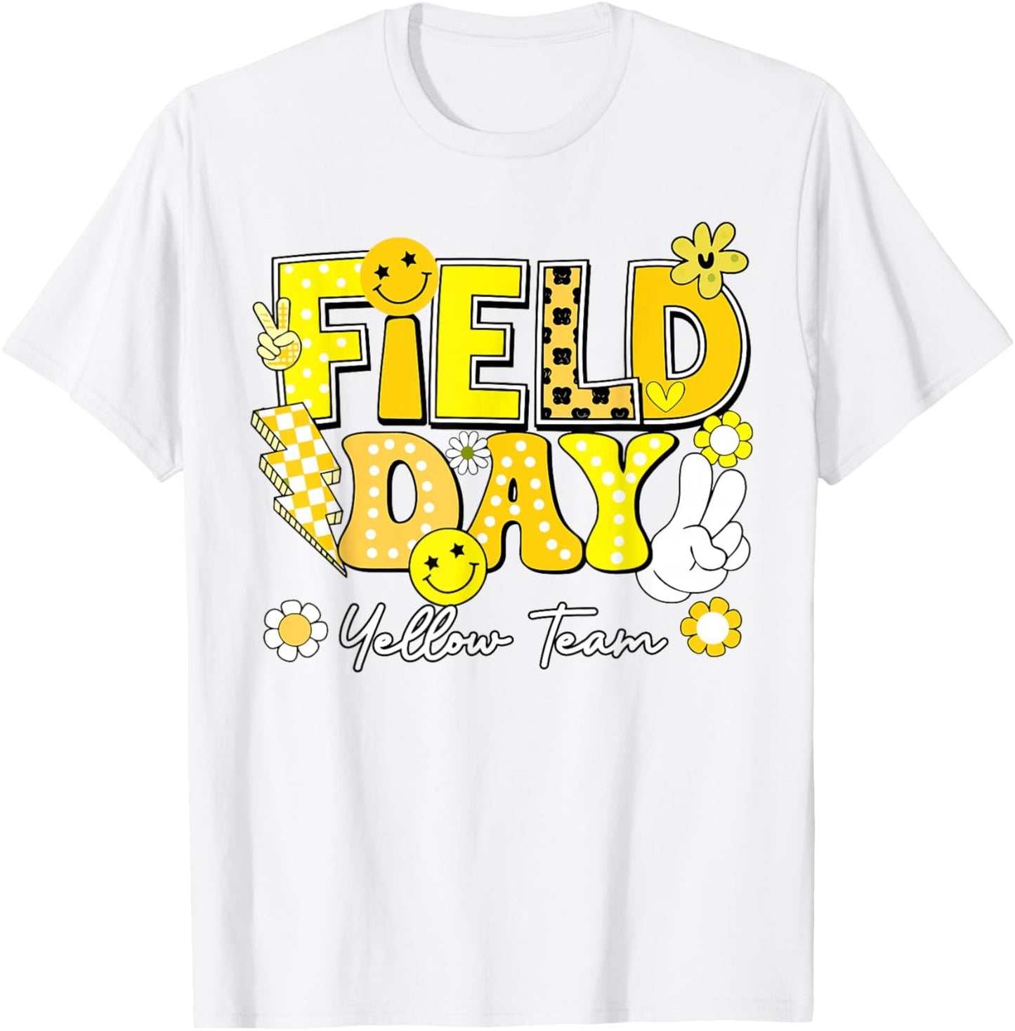 Field Day Yellow Team Funny for Teacher Kids Field Day Games T-Shirt - T-Shirt | White