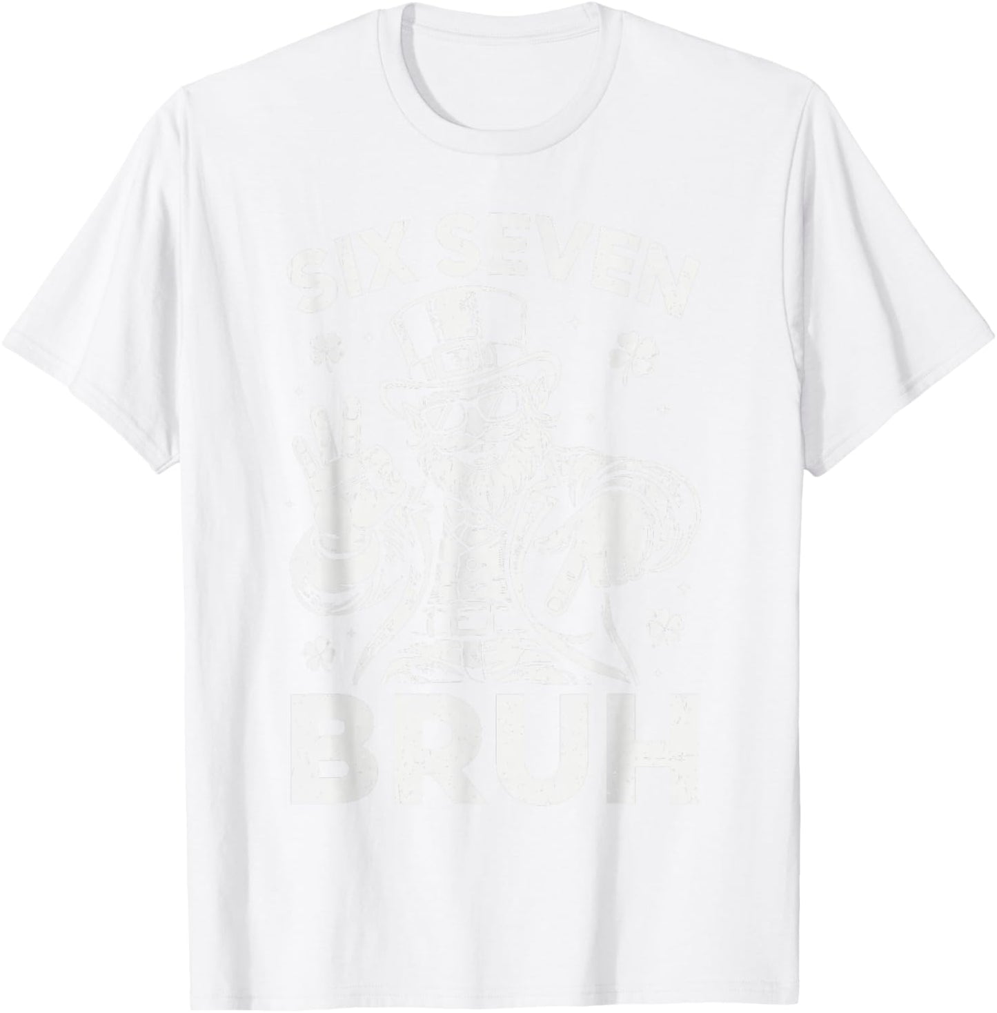 Bruh 67 St. Patrick's Day Leprechaun Six Seven 6 7 Boys Kids T-Shirt - T-Shirt | White