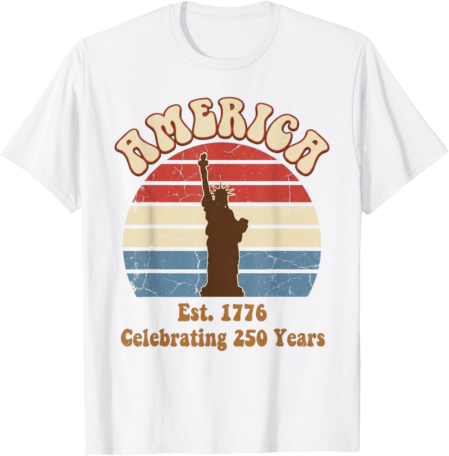 250 Years America Anniversary Vintage 1776 2026 Independence T-Shirt - T-Shirt | White