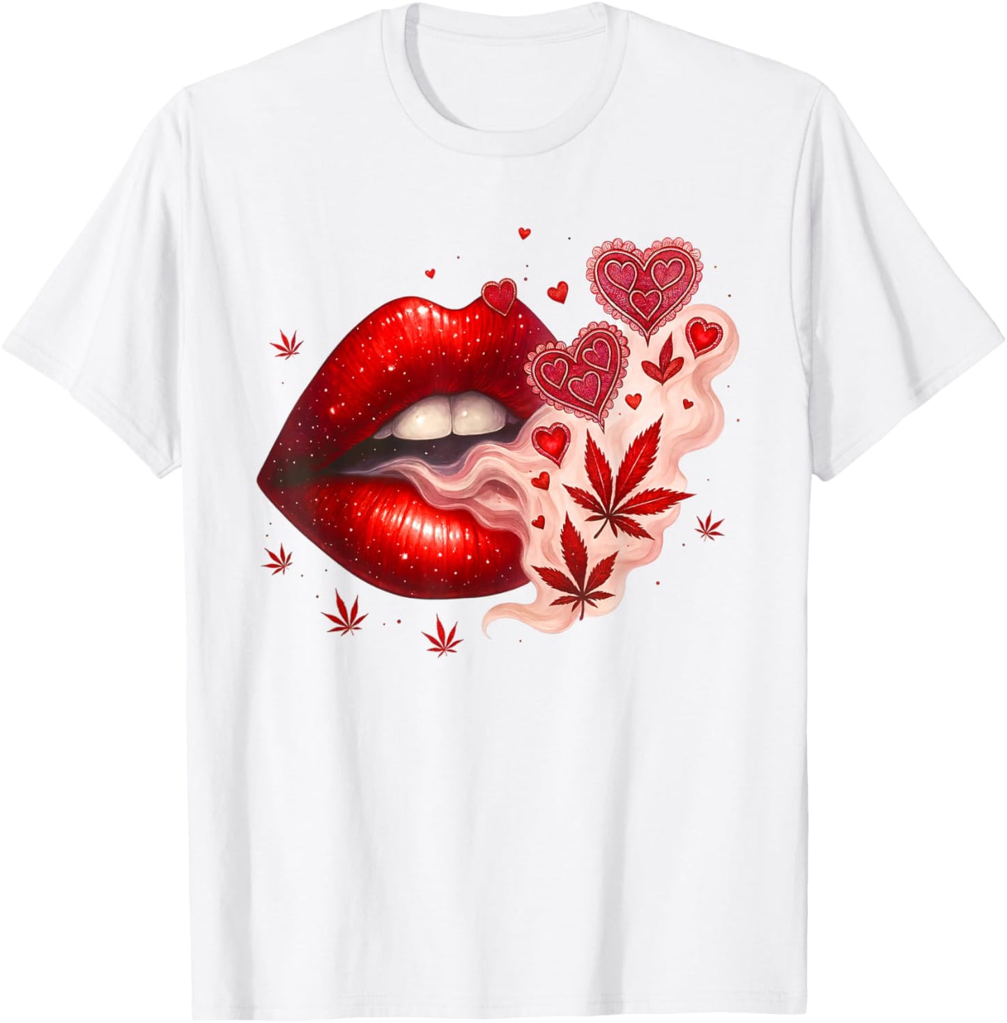 Valentine’s Day Cannabis Weed Lover Marijuana Stoner Babe T-Shirt - T-Shirt | White