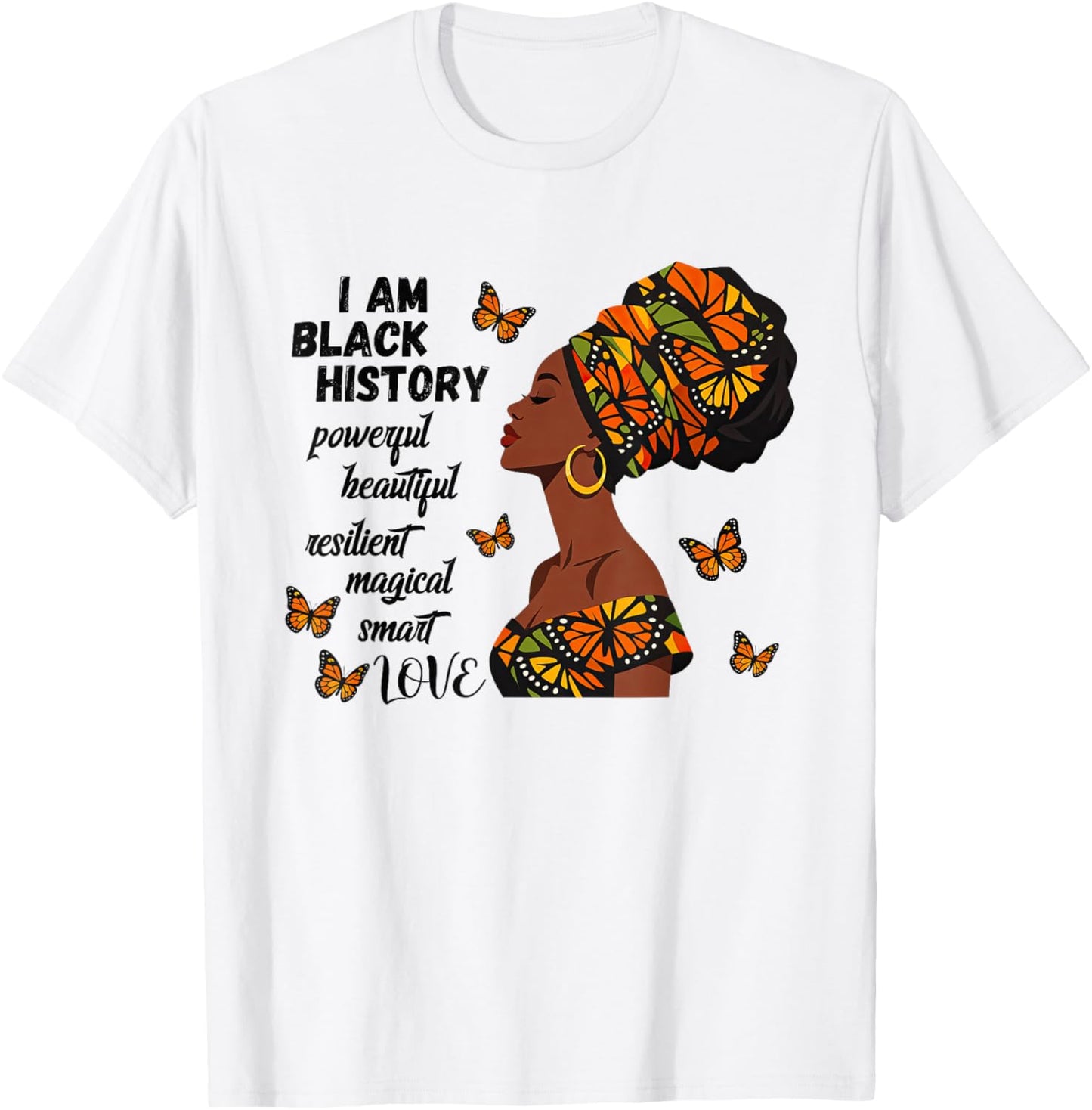 I-Am Black History Month Melanin Afro Woman African Pride T-Shirt - T-Shirt | White