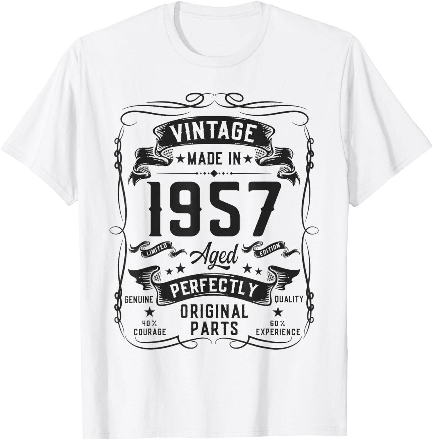 Vintage 1957 69yr 69th Birthday Gifts 69 Years Old T-Shirt - T-Shirt | White