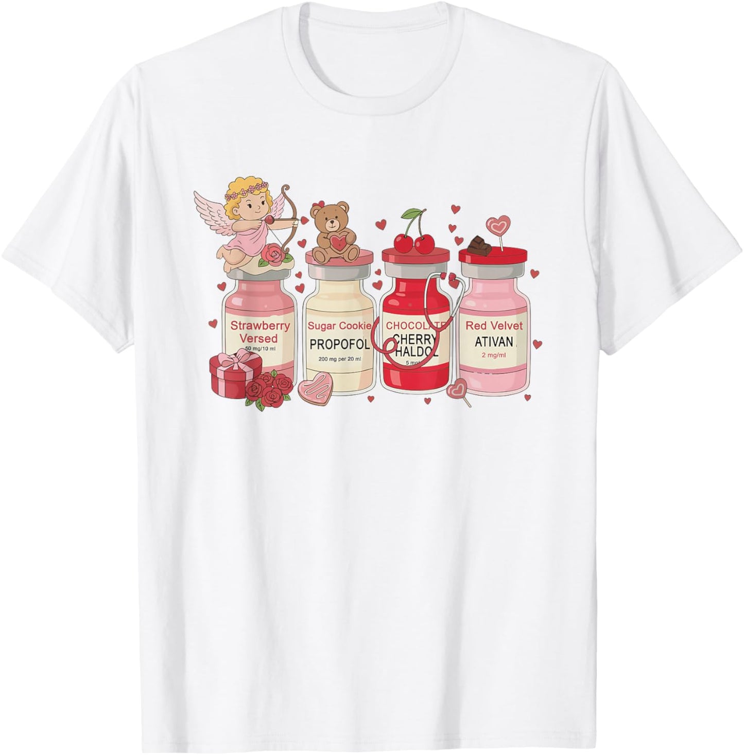 Cupid's Favorite Nurse Valentine Nursing Healthcare Worker T-Shirt - T-Shirt | White