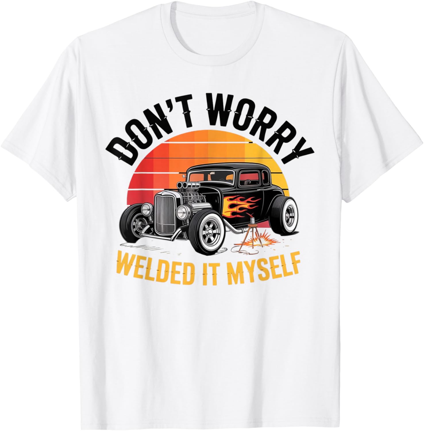 Funny Welding for Rat Rod Coupe for DIY Builders and Welders T-Shirt - T-Shirt | White