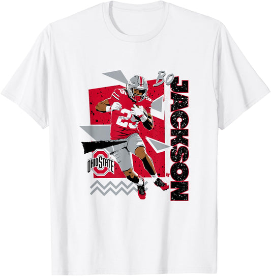 Bo Jackson - 90s Style - Ohio State Football T-Shirt - T-Shirt | White