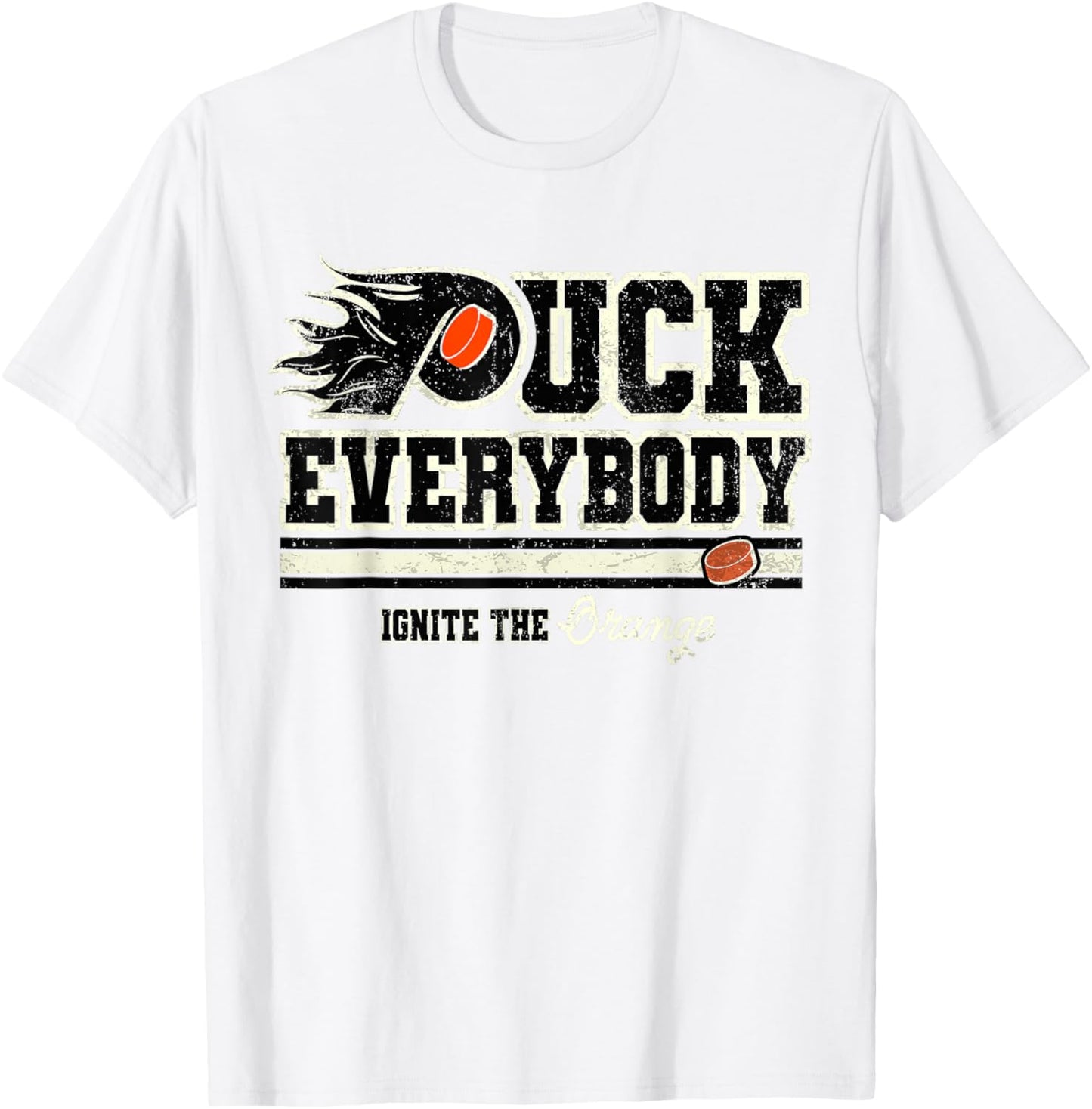 Vintage Puck Everybody Flyers Design T-Shirt - T-Shirt | White