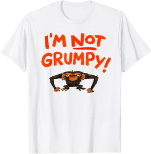 Grumpy Monkey I'm Not Grumpy Funny Gifts T-Shirt - T-Shirt | White