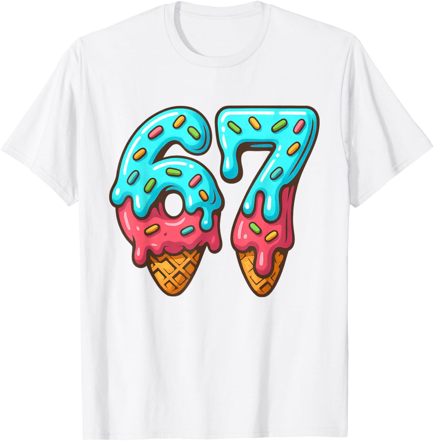 67 Meme Trendy Cream Halloween Funny Six Seven Gen Alpha Z T-Shirt - T-Shirt | White