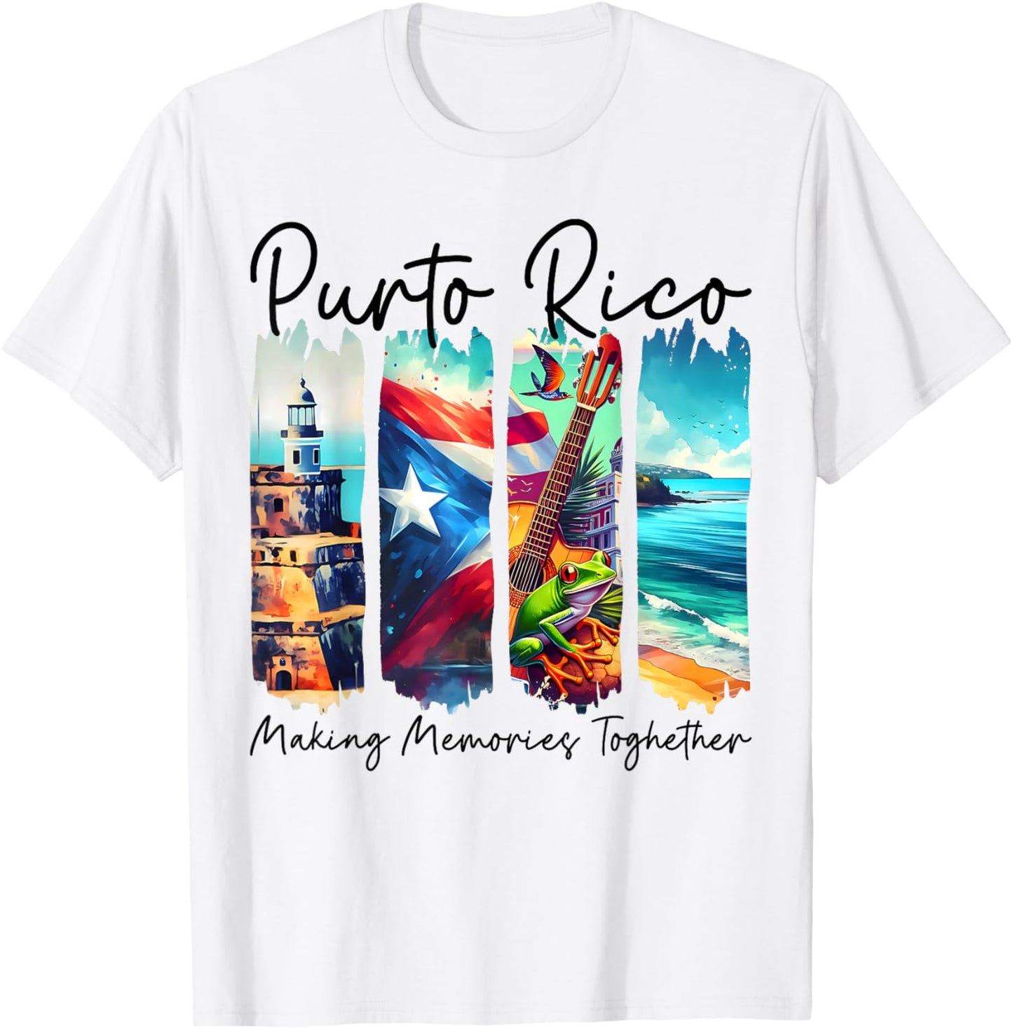 Retro Puerto-Rico Making Memories Together Hispanic Heritage T-Shirt - T-Shirt | White