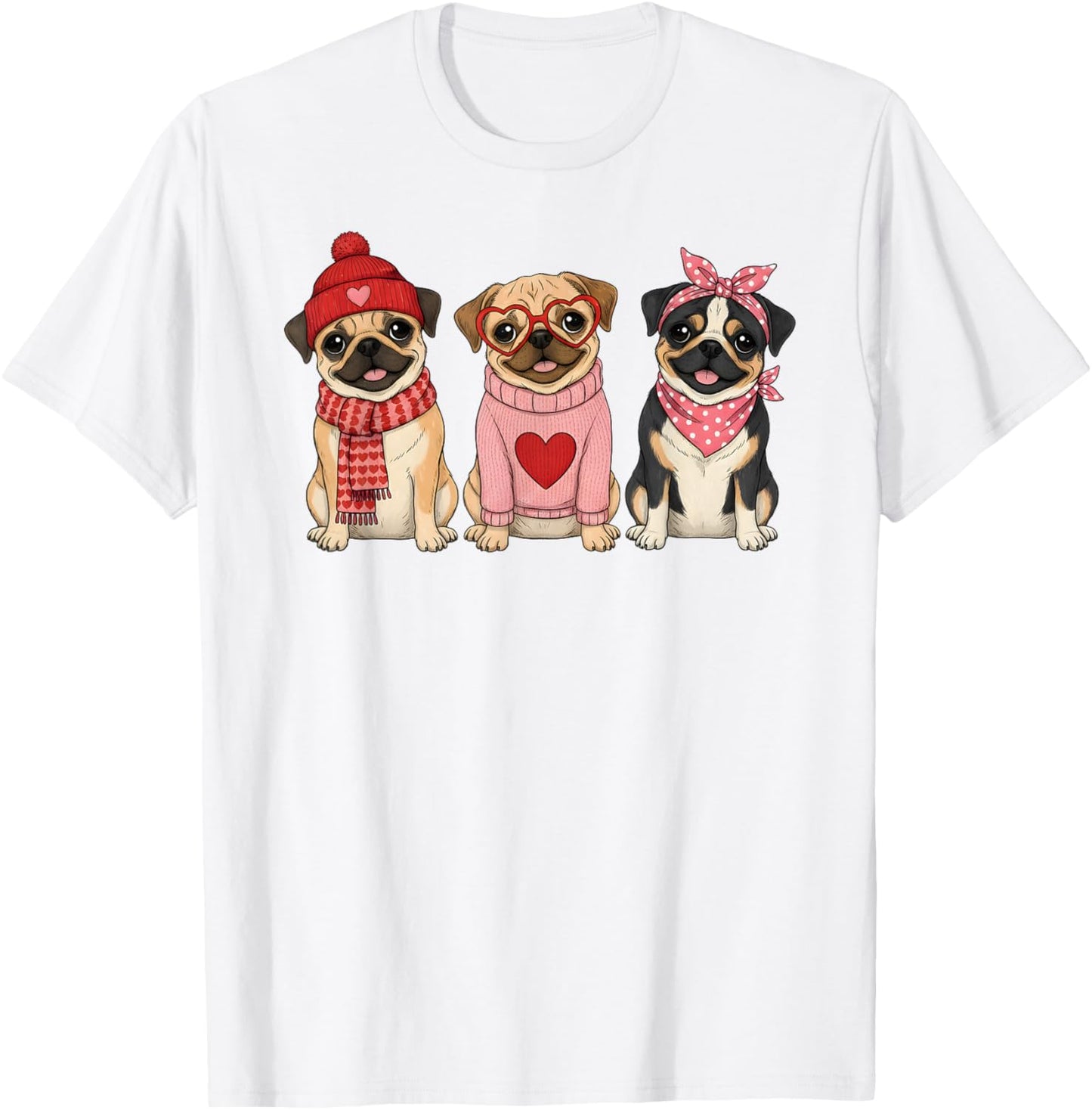 Cute Puggle Valentine Dog T-Shirt - T-Shirt | White