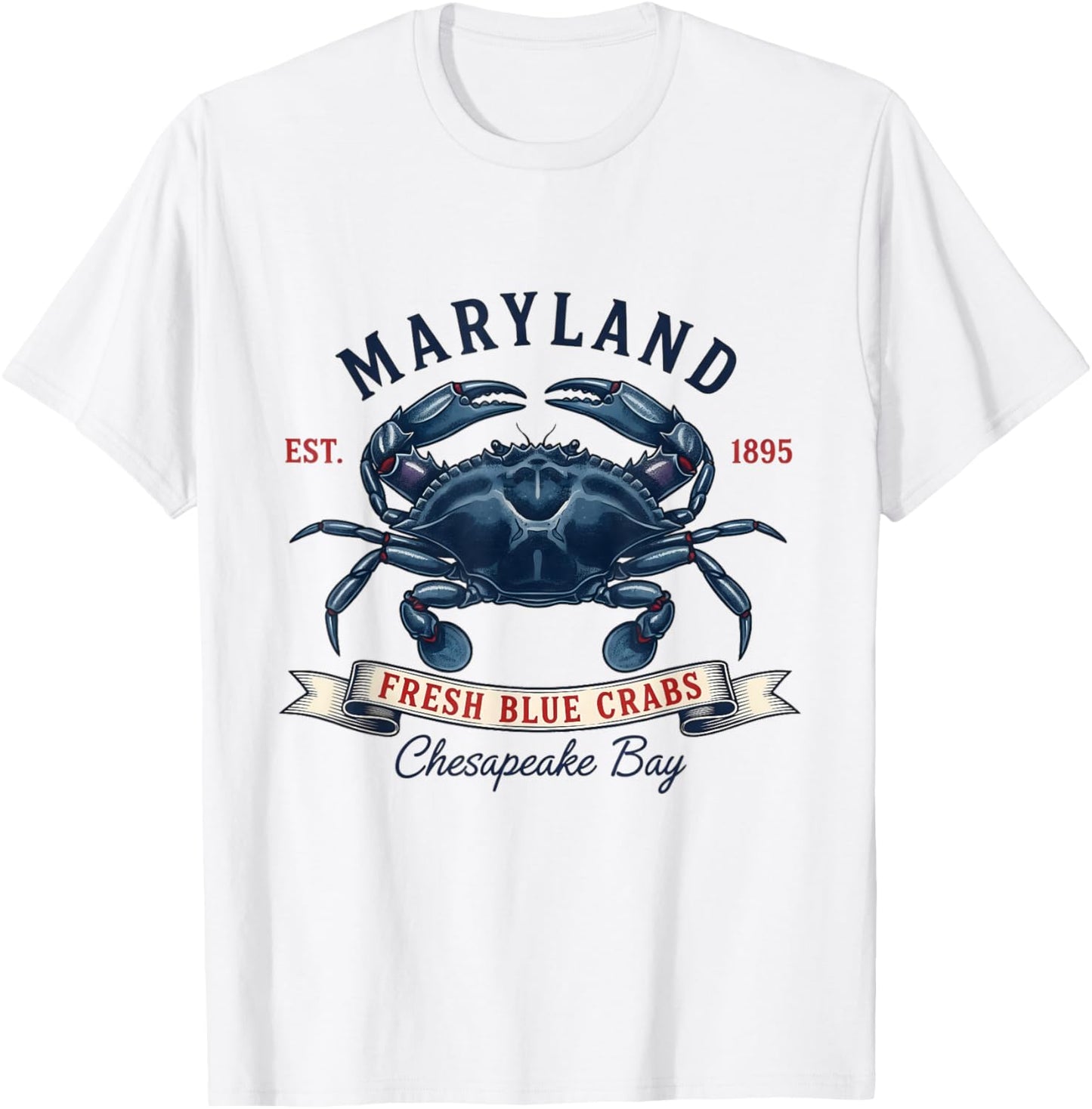 Maryland State Flag Crab T-Shirt - T-Shirt | White