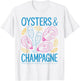 Oysters and Champagne Celebration Foodie Gastronomy T-Shirt - T-Shirt | White