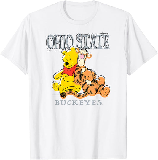 Ohio State Buckeyes Winnie The Pooh and Tigger Red T-Shirt - T-Shirt | White