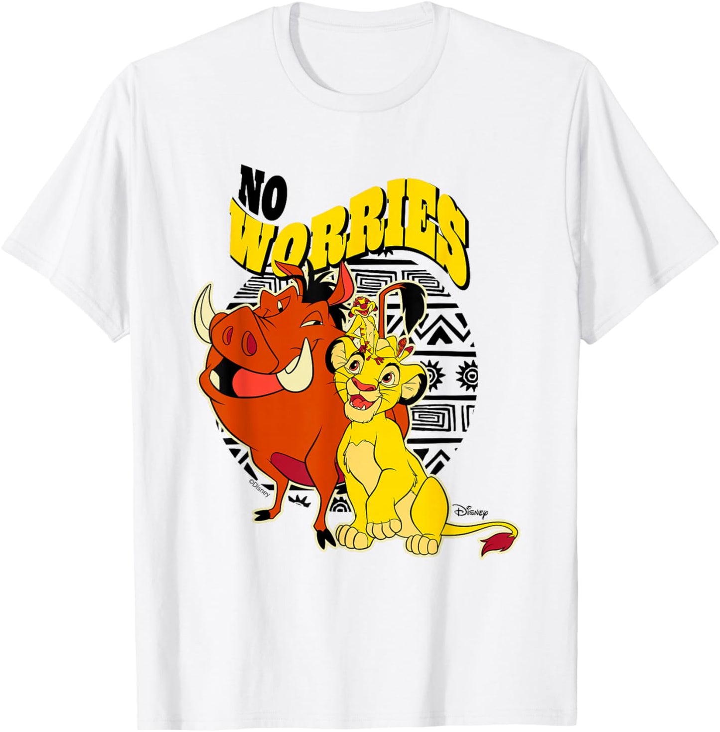 Disney The Lion King Simba Timon Pumbaa Worries Cute T-Shirt - T-Shirt | White