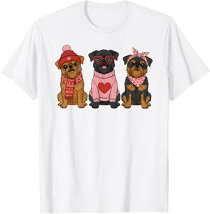 Cute Brussels Griffon Valentine Dog T-Shirt - T-Shirt | White