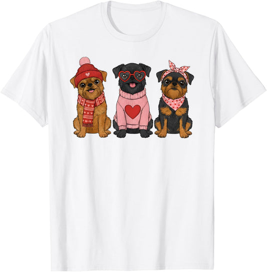 Cute Brussels Griffon Valentine Dog T-Shirt - T-Shirt | White