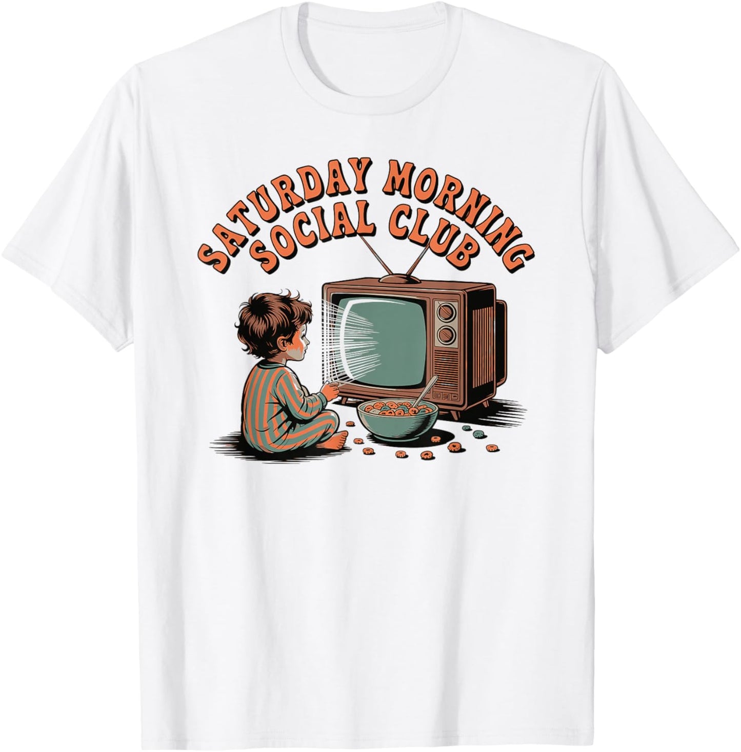 Saturday Morning Social Club Funny Retro Saturday Cartoons T-Shirt - T-Shirt | White