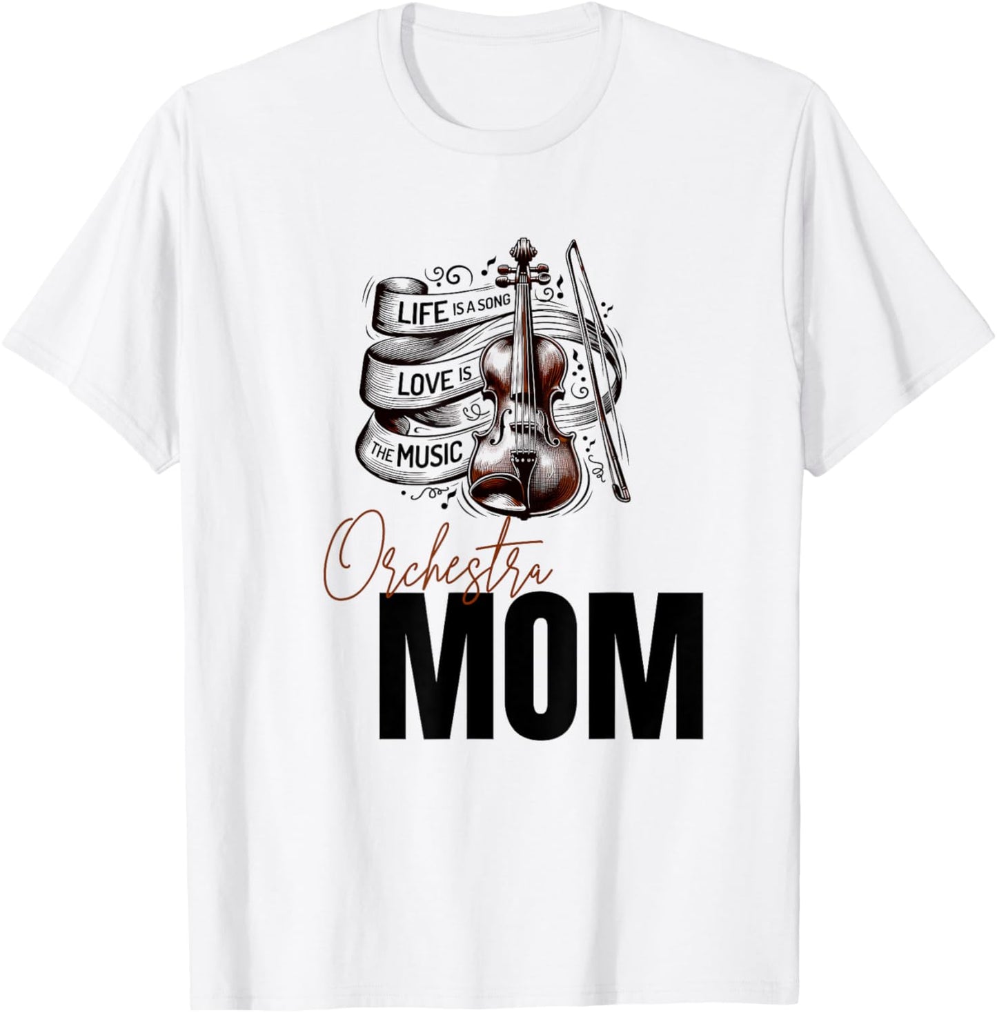 Orchestra Mom, Family Classical Music Supporter T-Shirt - T-Shirt | White