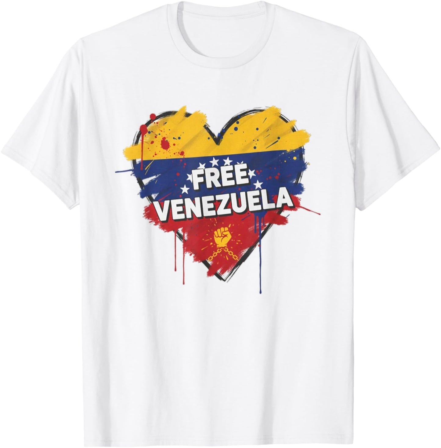 Free Venezuela Flag Patriotic Funny Venezuela Libre Freedom T-Shirt - T-Shirt | White