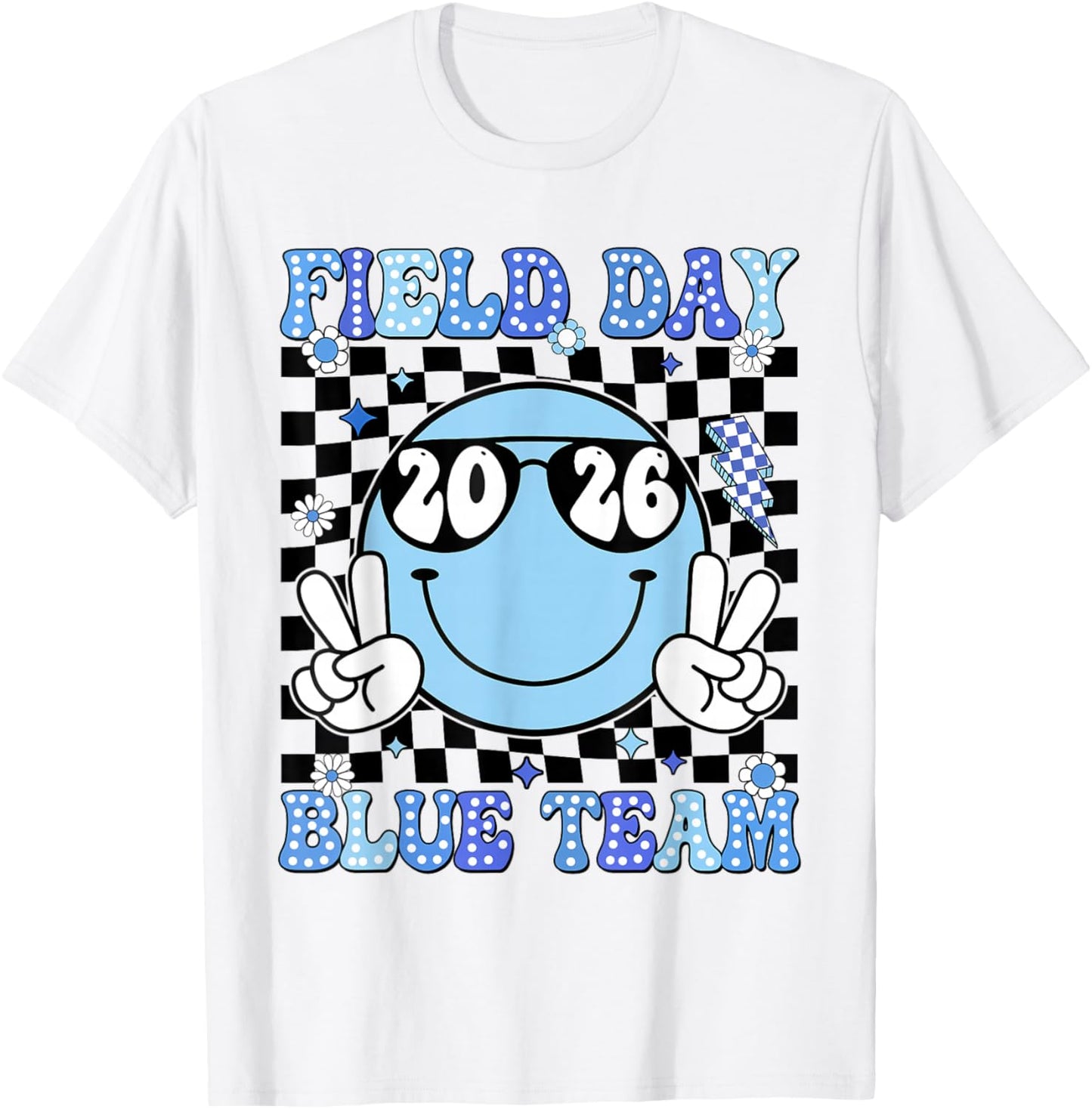 Field Day Blue Team Funny for Teacher Kids Field Day Games T-Shirt - T-Shirt | White