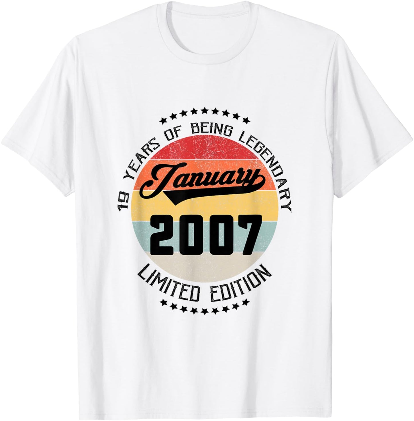 19th Birthday Gift Being Legendary January 2007 19 Yrs Old T-Shirt - T-Shirt | White