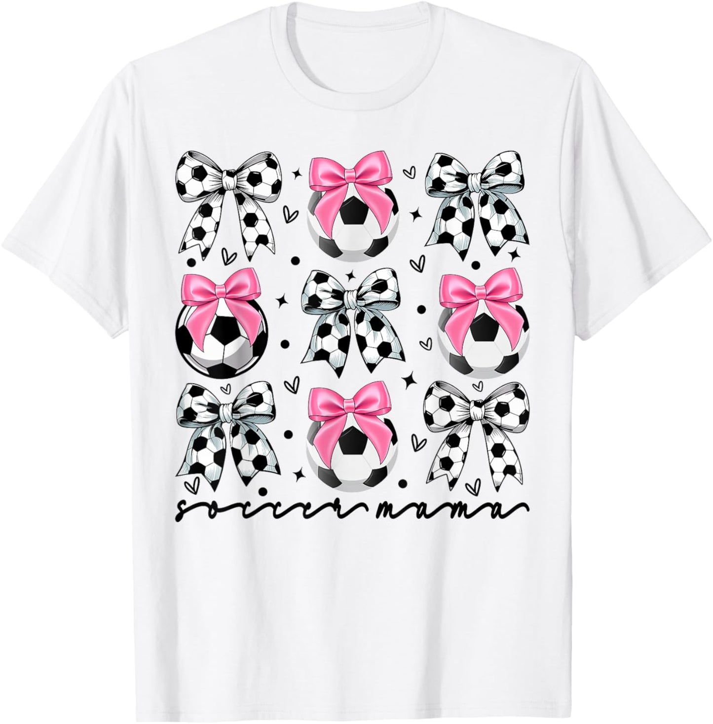 Coquette Soccer Bow Cute mom Soccer Mama T-Shirt - T-Shirt | White