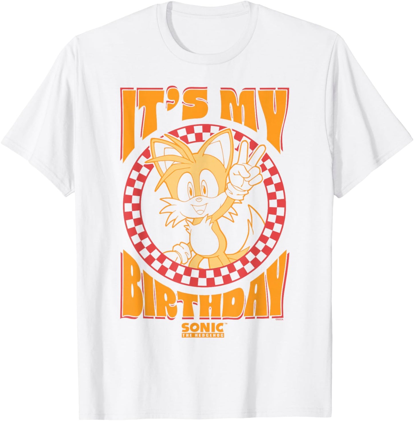 Sonic The Hedgehog It's My Birthday Cool Tails Pose Poster T-Shirt - T-Shirt | White