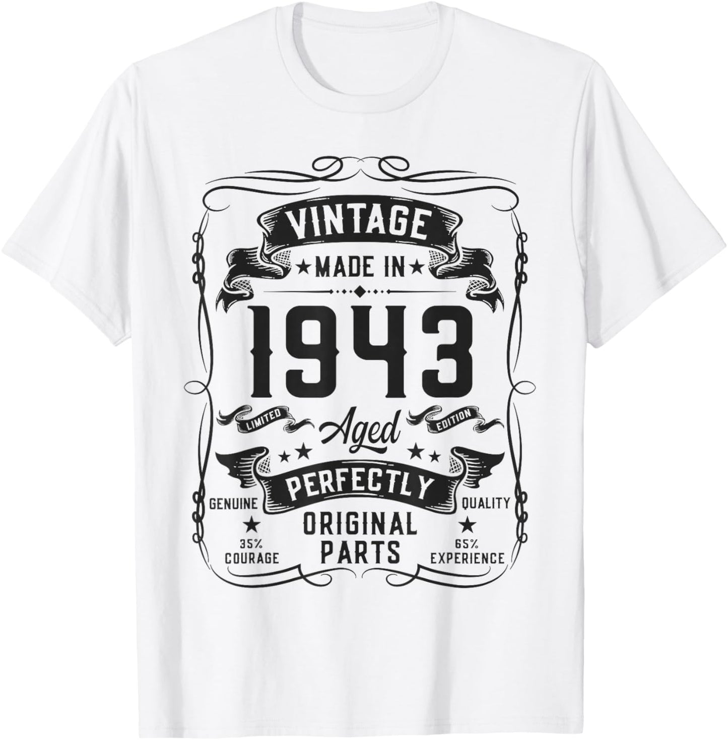 Vintage 1943 83yr 83rd Birthday Gifts 83 Years Old T-Shirt - T-Shirt | White