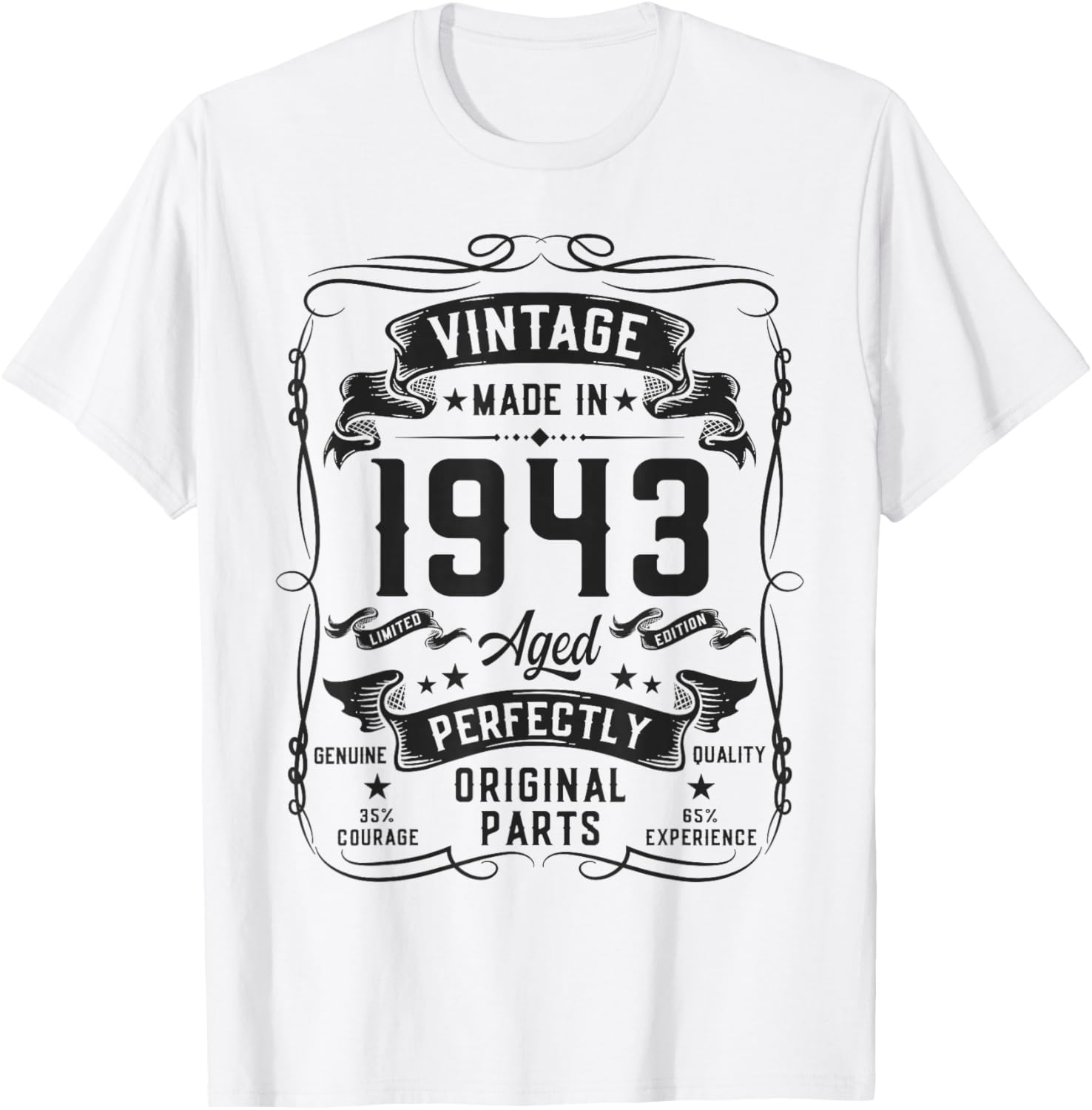 Vintage 1943 83yr 83rd Birthday Gifts 83 Years Old T-Shirt - T-Shirt | White