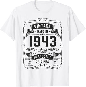 Vintage 1943 83yr 83rd Birthday Gifts 83 Years Old T-Shirt - T-Shirt | White