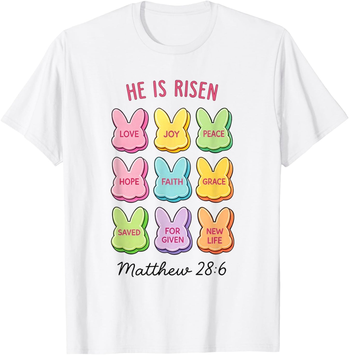 He is Risen Christian Bunny Easter Day Women T-Shirt - T-Shirt | White