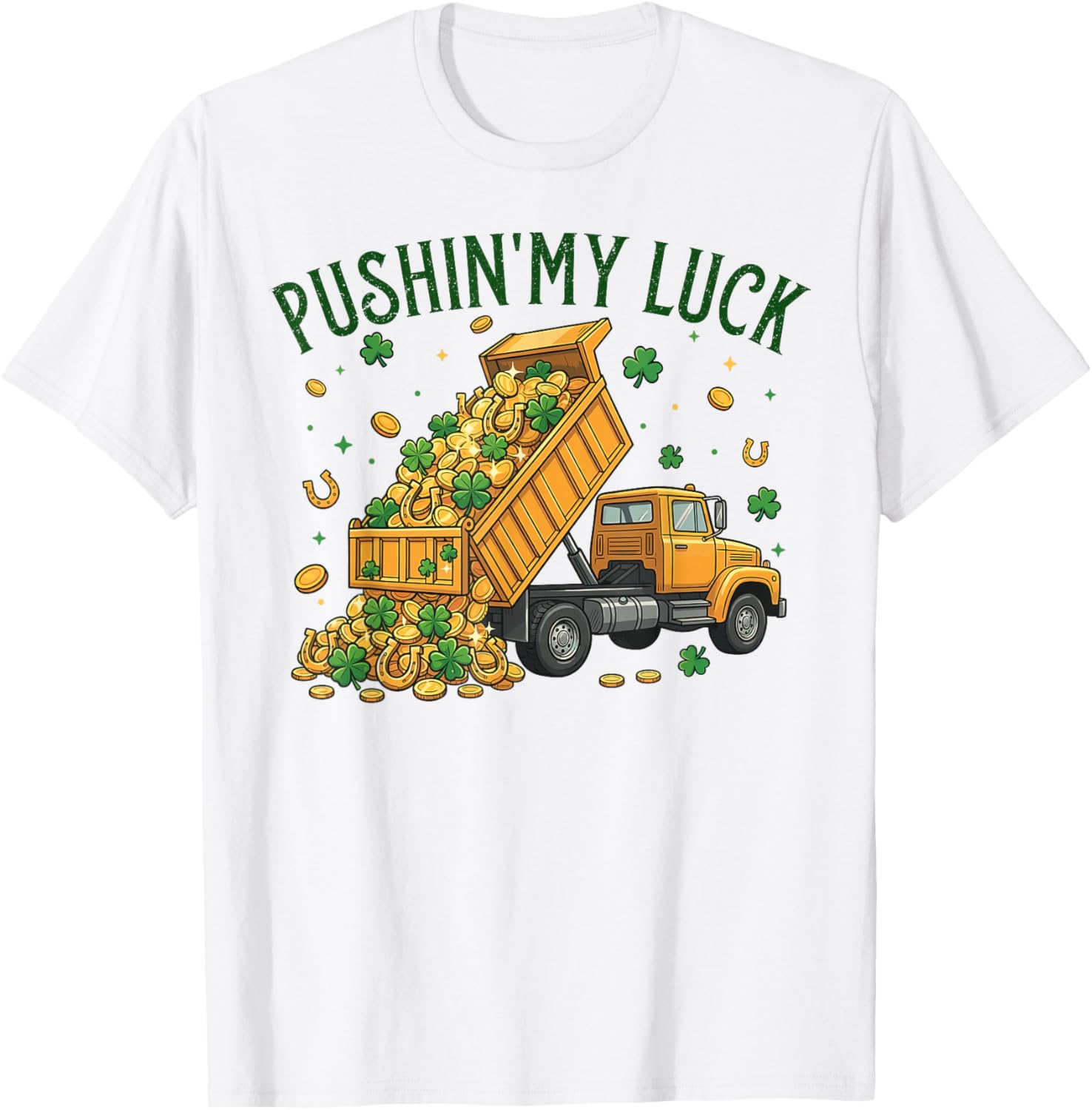 Pushing My Luck Construction St Patricks Day Boys Kids T-Shirt - T-Shirt | White